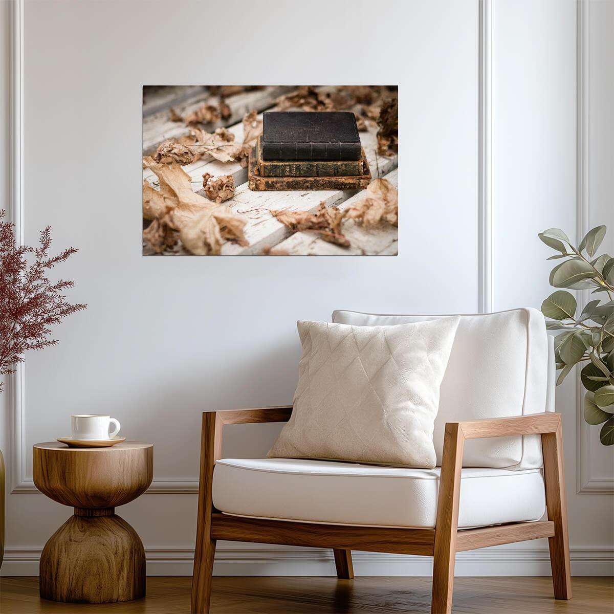 Very Old Antique Books | Still Life Photography | Library Decor Poster - Photography Poster