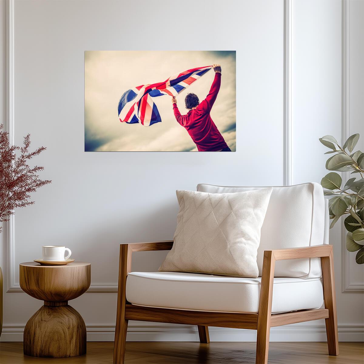 Man Waving a Union Jack Flag | British Pride Photography | UK Poster - Photography Poster