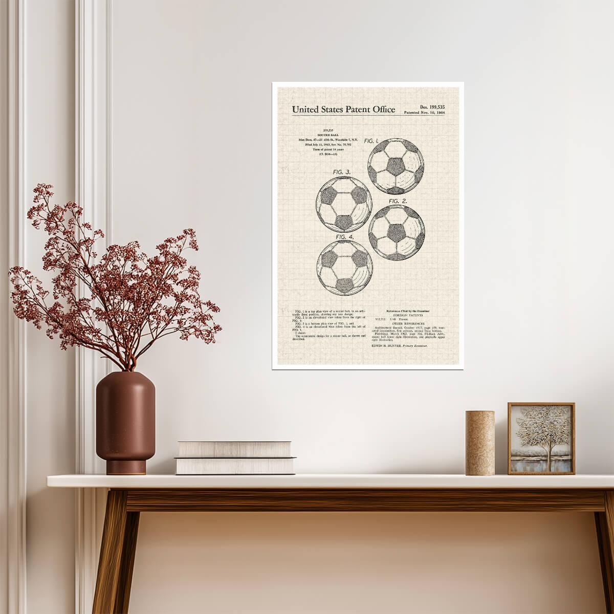 Classic Soccer Ball Patent | Vintage Sports Diagram | Football Wall Art Poster - Vintage & Retro Poster
