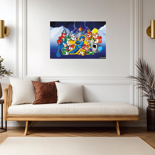 Mega Man Bosses Select Screen | Retro Gaming Poster - Video Games Poster