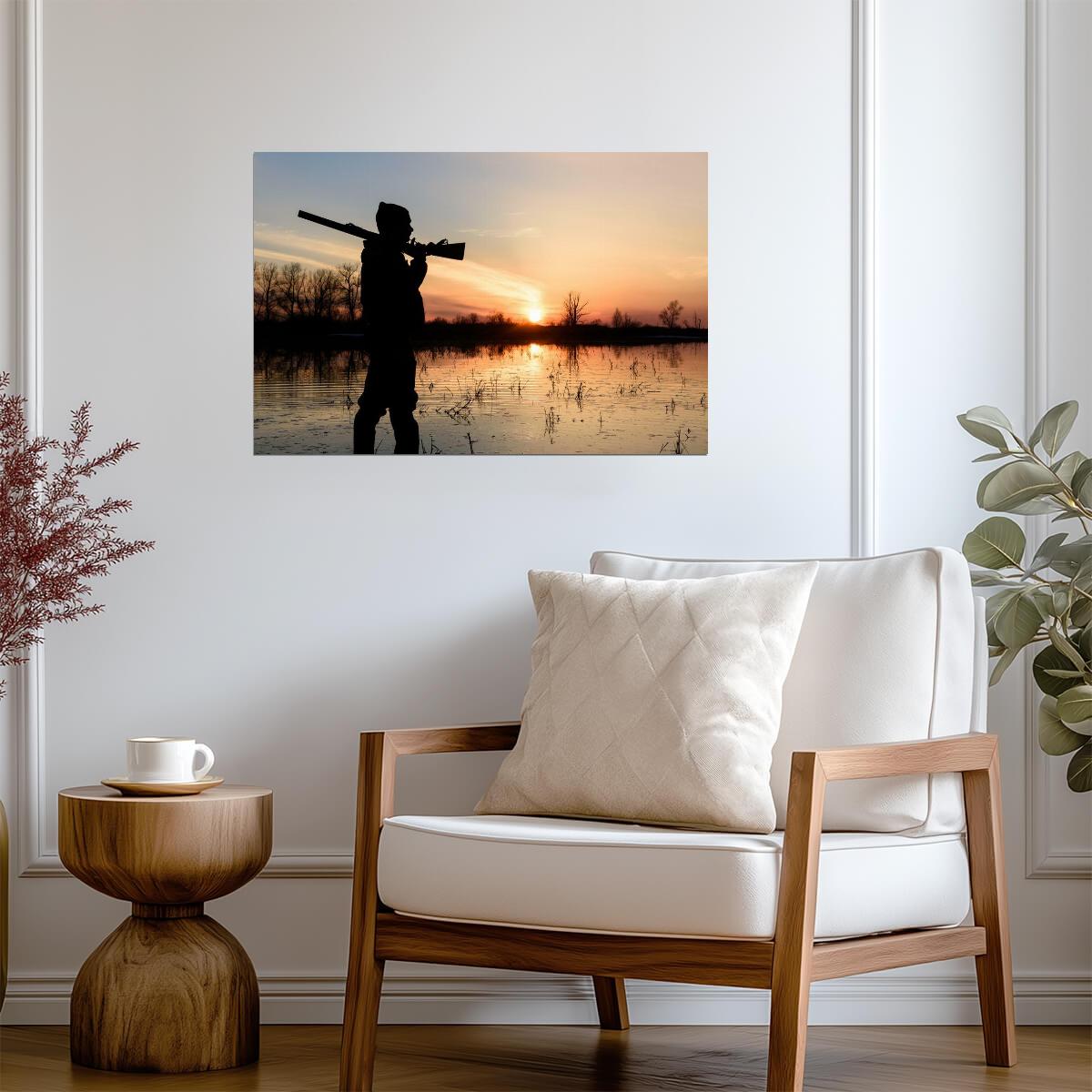Hunter at Sunset Silhouette | Hunting Photography Poster - Photography Poster