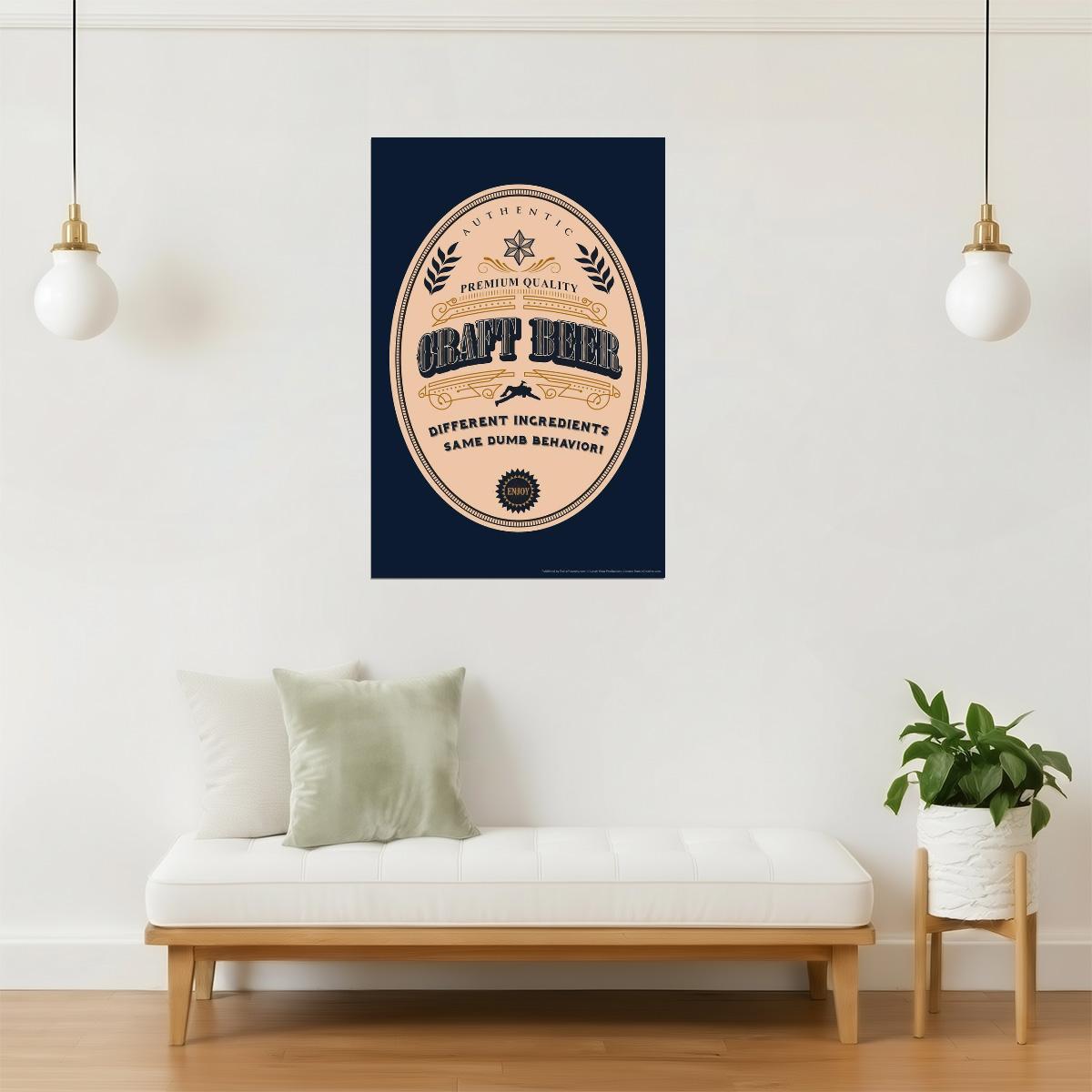 Craft Beer Label Poster | Vintage Style Design | Brewery Wall Art