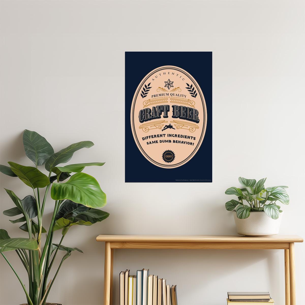 Craft Beer Label Poster | Vintage Style Design | Brewery Wall Art