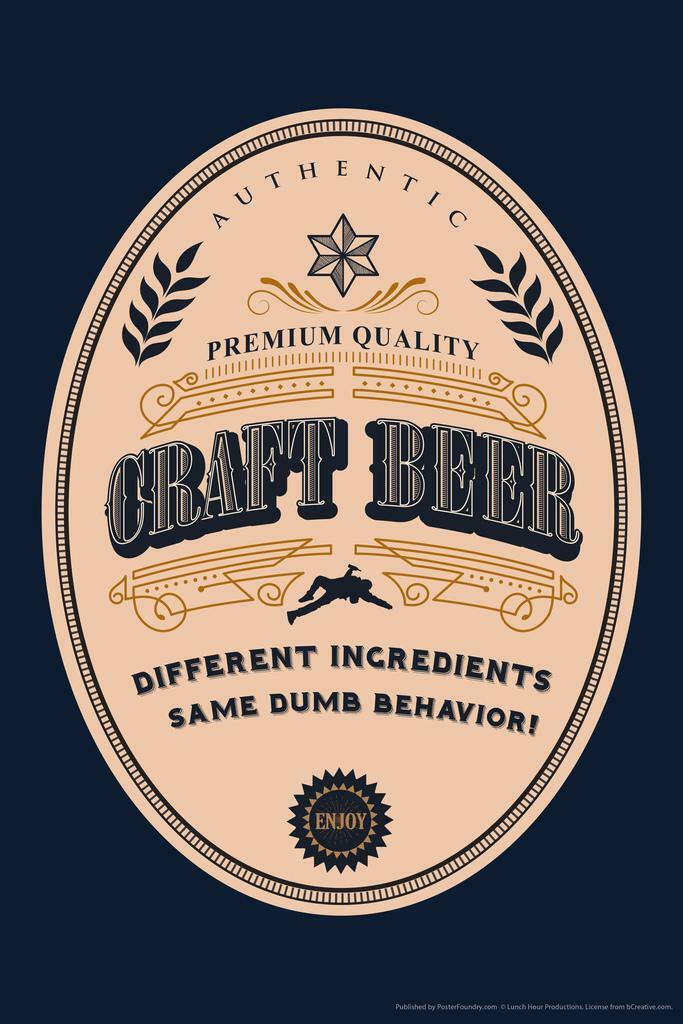 Craft Beer Label Poster | Vintage Style Design | Brewery Wall Art
