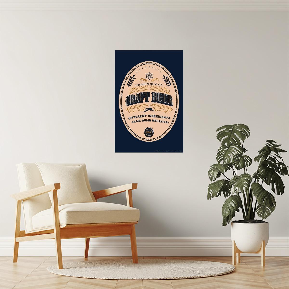 Craft Beer Label Poster | Vintage Style Design | Brewery Wall Art