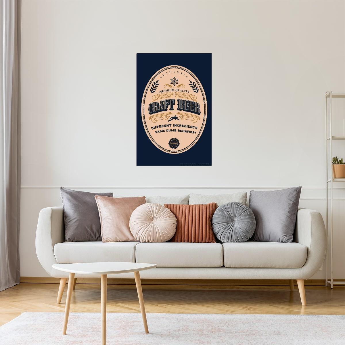 Craft Beer Label Poster | Vintage Style Design | Brewery Wall Art
