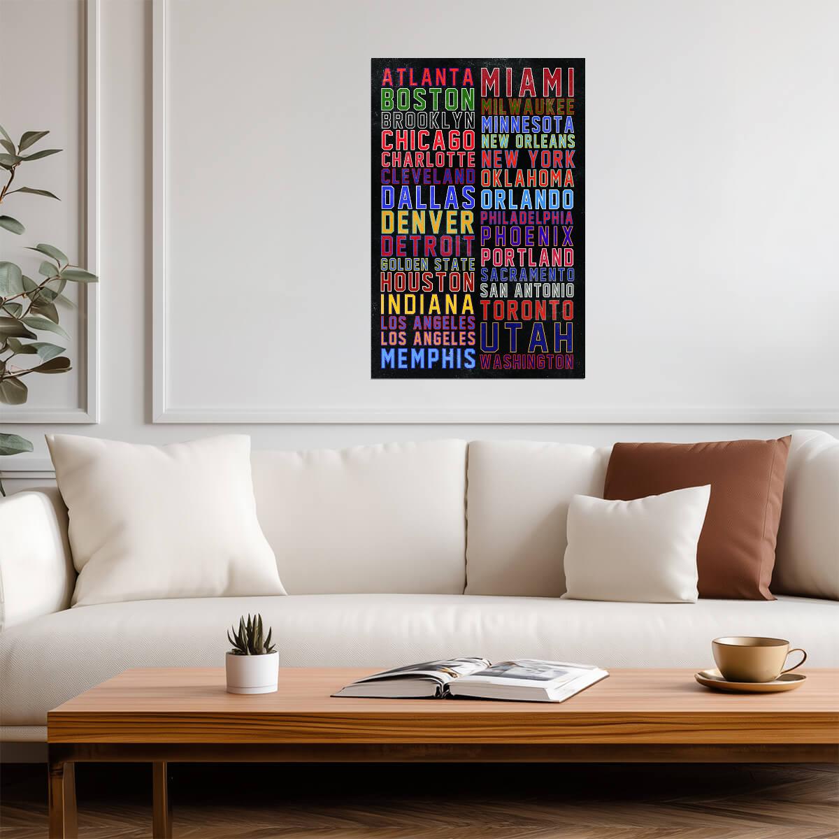 Colorful Sports City Collage | Abstract Team Art | Fan Poster