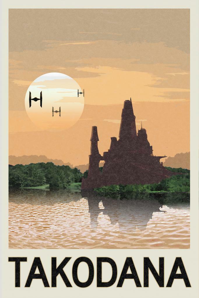 Star Wars Takodana Castle | Minimalist Fantasy Travel Poster - Movies & TV Poster