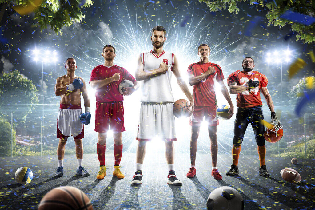 Multi-Sport Collage | Athletic Wall Art | Basketball Football Soccer Poster