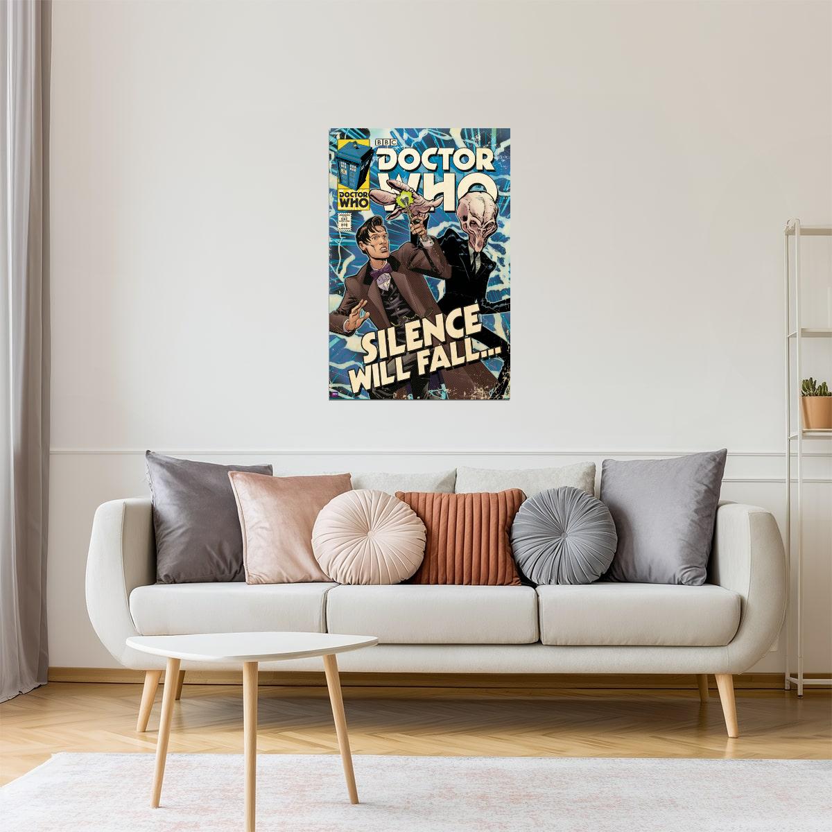 Doctor Who Silence Will Fall Poster | Comic Book Cover Art | Sci-Fi Wall Decor