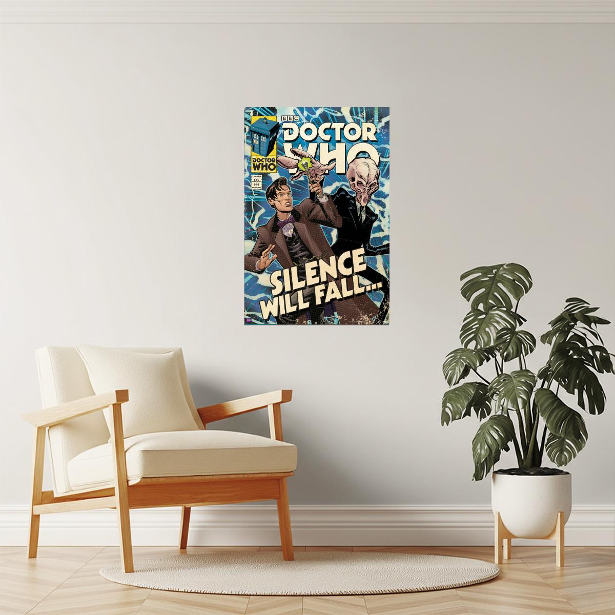 Doctor Who Silence Will Fall Poster | Comic Book Cover Art | Sci-Fi Wall Decor