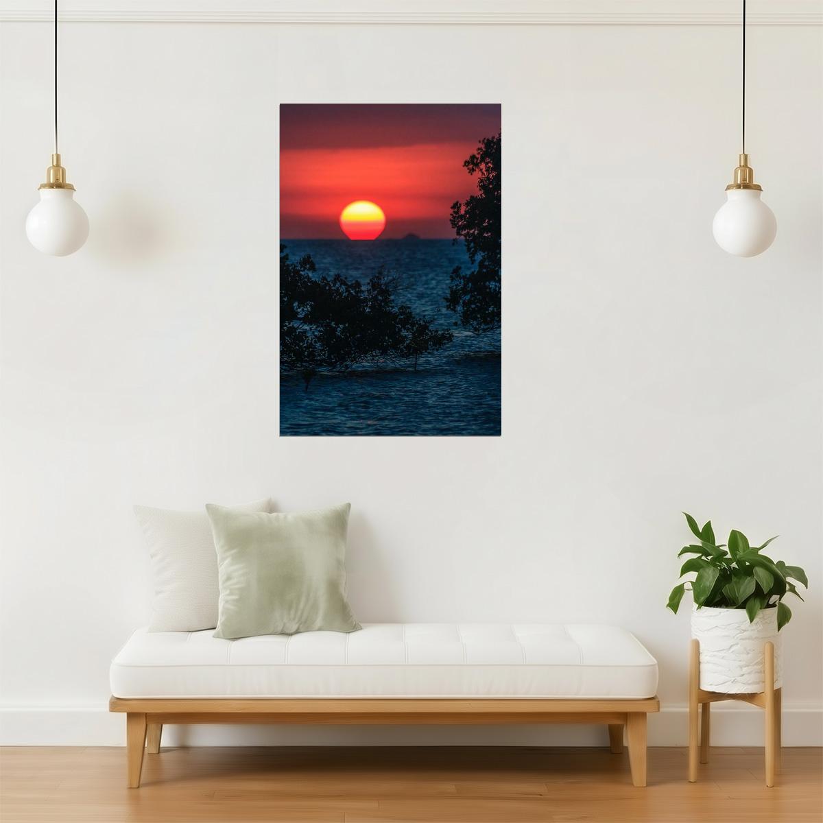 Tropical Sunset Mangrove Poster | Coastal Photography | Seascape Wall Art