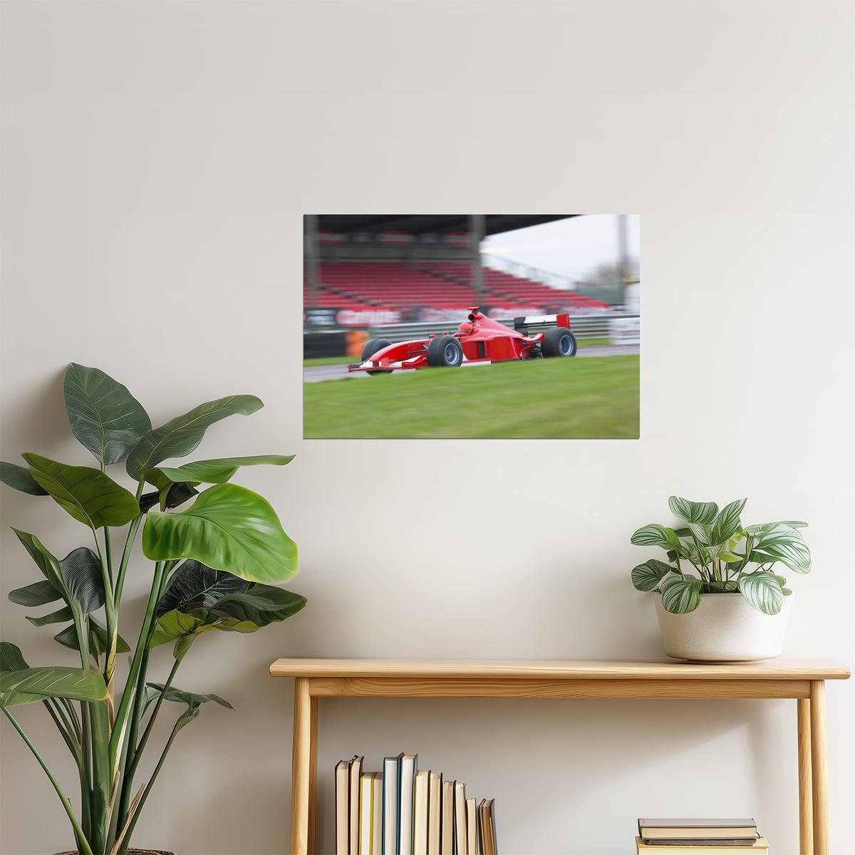 Red Formula One Car Poster | Racing Photography | Motorsports Wall Art