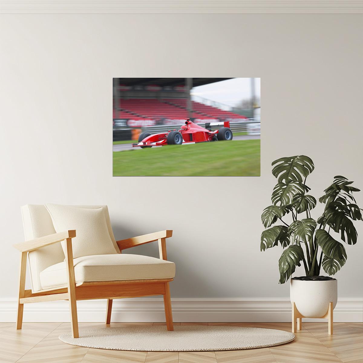 Red Formula One Car Poster | Racing Photography | Motorsports Wall Art