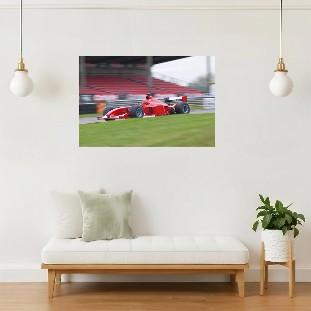 Red Formula One Car Poster | Racing Photography | Motorsports Wall Art