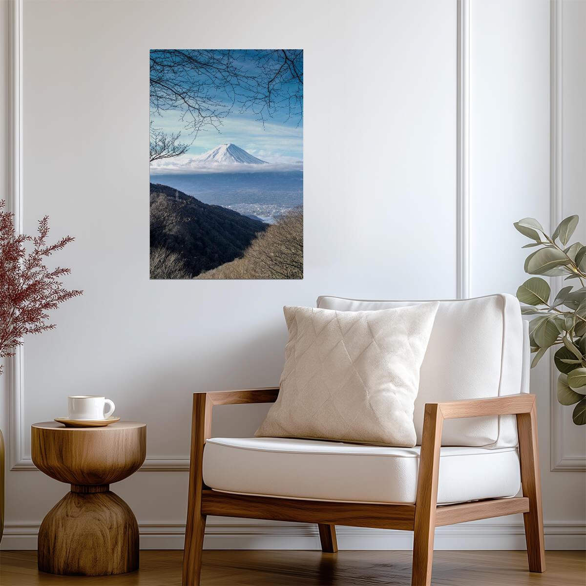 Mount Fuji in Winter | Landscape Photography Print | Japan Travel Poster