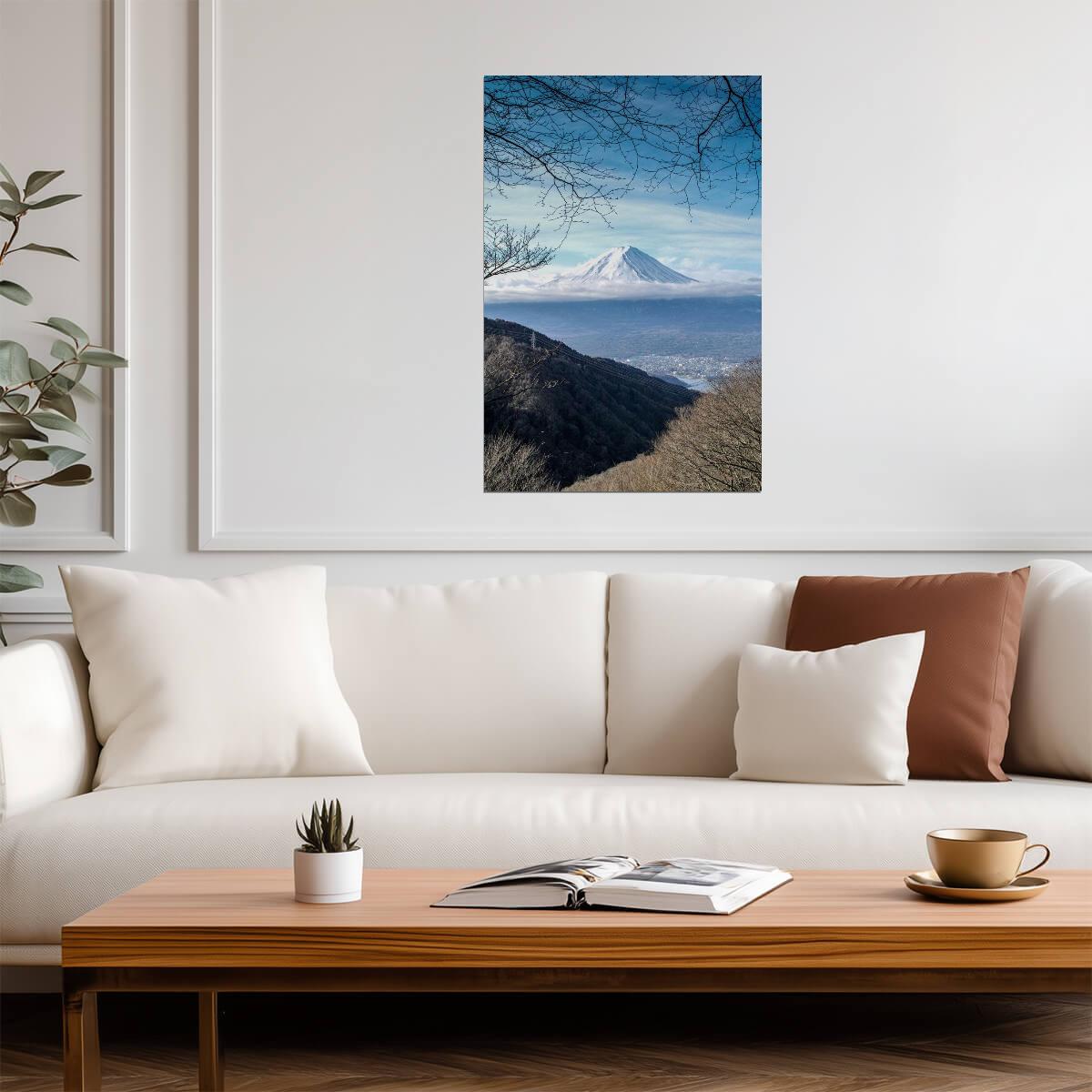 Mount Fuji in Winter | Landscape Photography Print | Japan Travel Poster