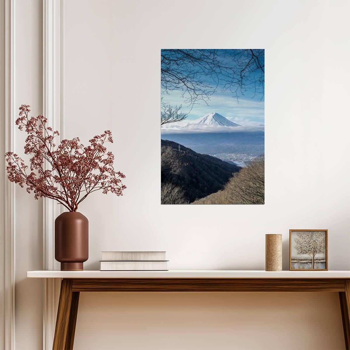 Mount Fuji in Winter | Landscape Photography Print | Japan Travel Poster