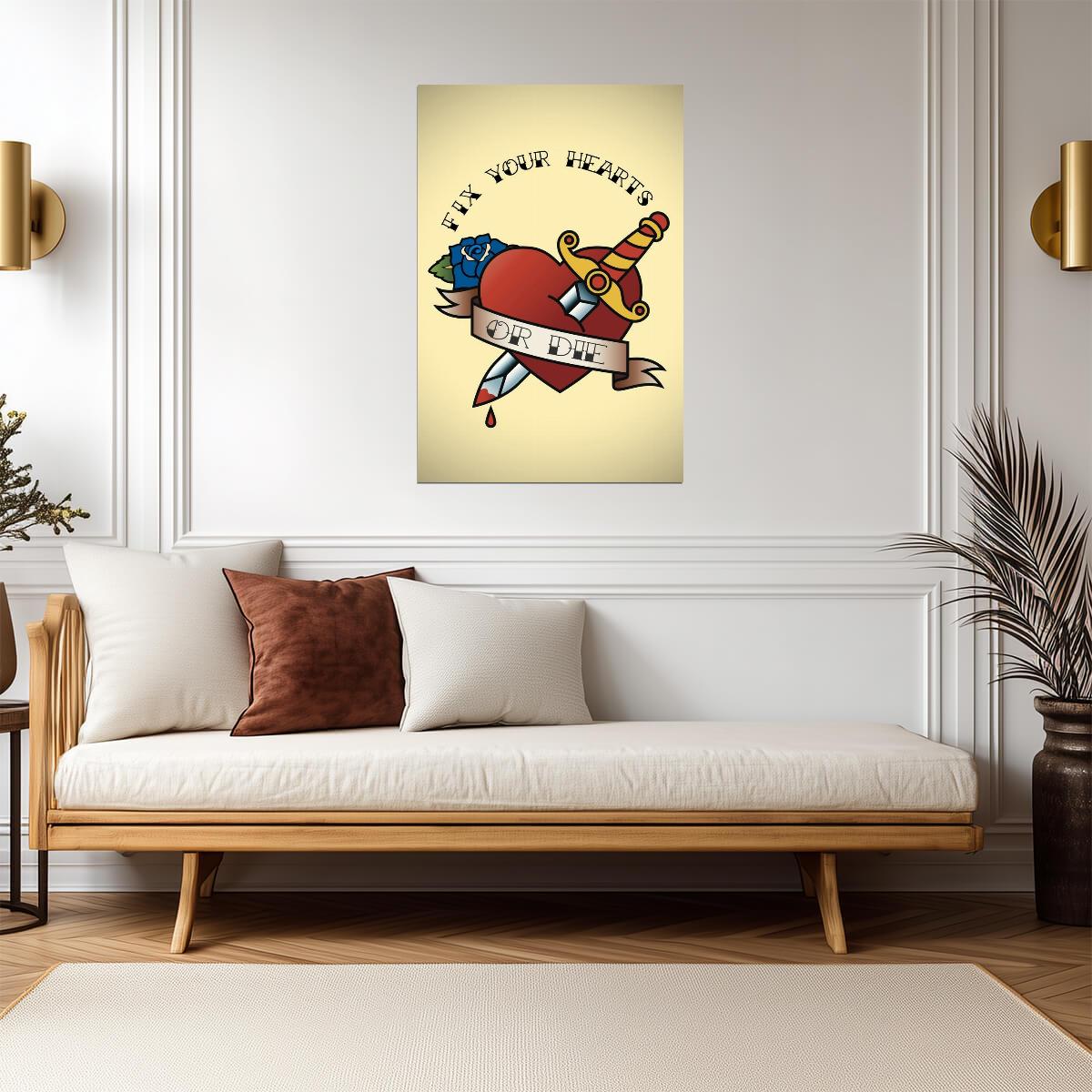 Fix Your Hearts Or Die Laura Palmer Quote | Twin Peaks TV Show Poster | David Lynch Fan Art - Type & Quotes Poster