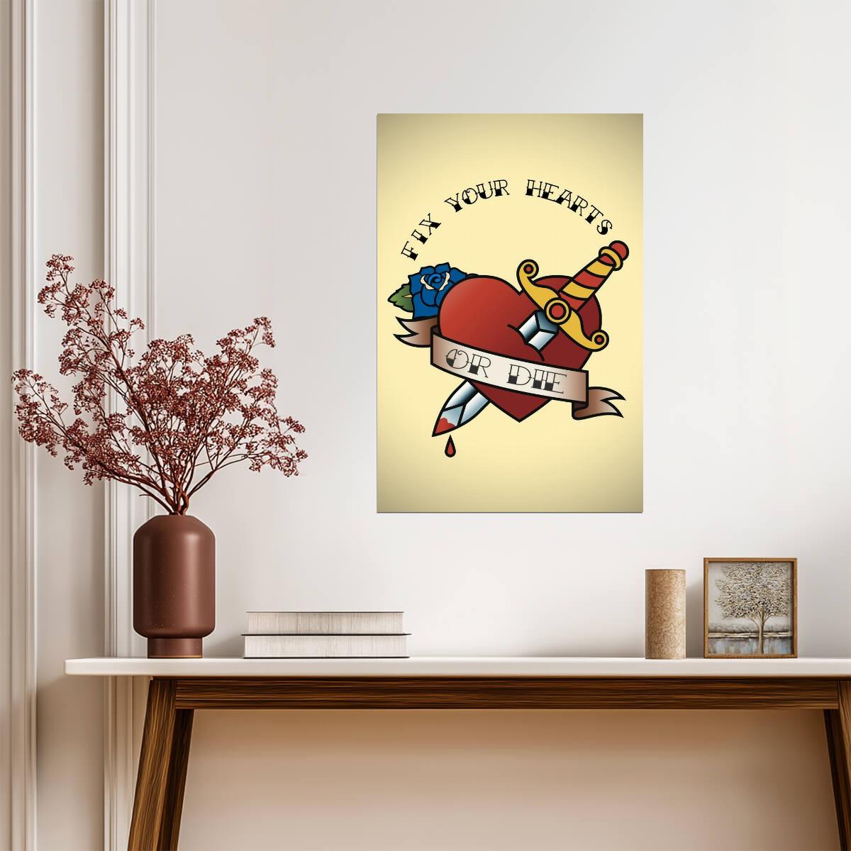 Fix Your Hearts Or Die Laura Palmer Quote | Twin Peaks TV Show Poster | David Lynch Fan Art - Type & Quotes Poster