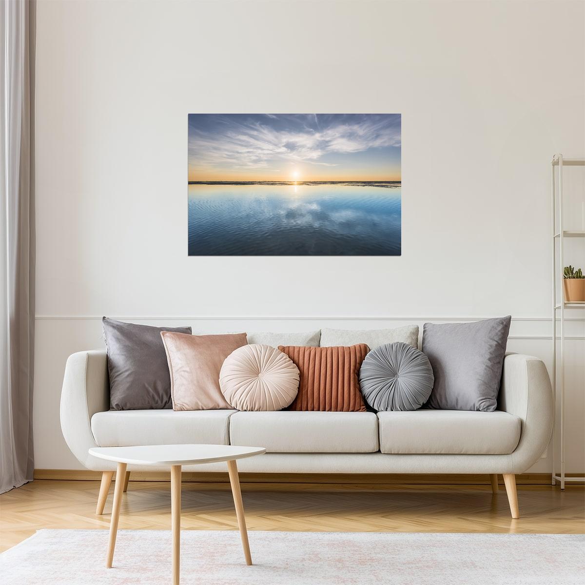 Wadden Sea Sunset Poster | Germany Coastal Photography | Nature Wall Art