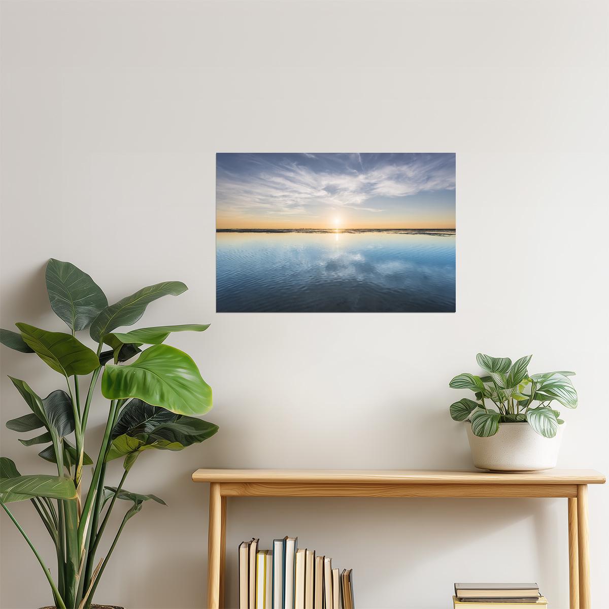 Wadden Sea Sunset Poster | Germany Coastal Photography | Nature Wall Art