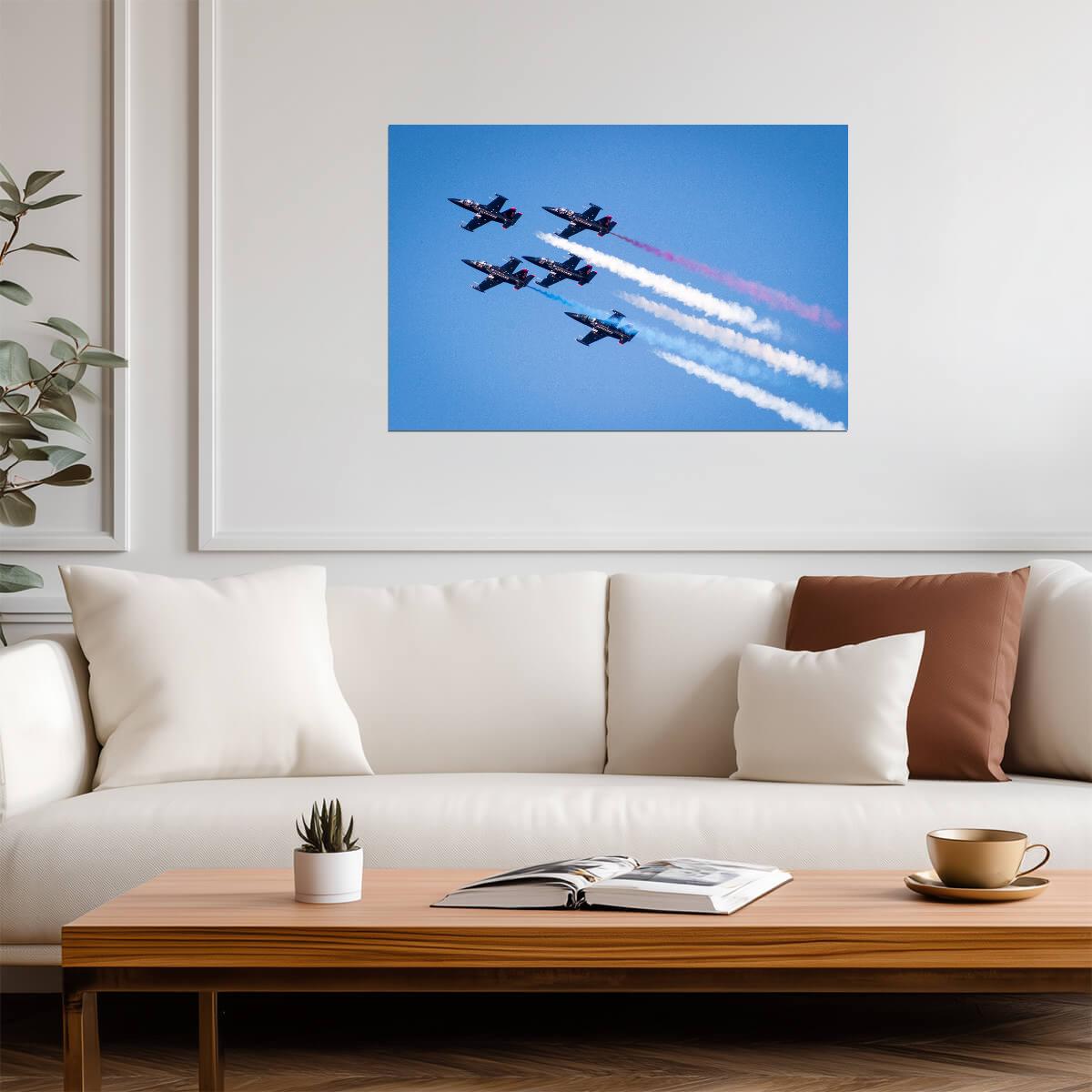 Patriots Jet Team in Formation | Civilian Aerobatic Photography | Airshow Poster - Photography Poster
