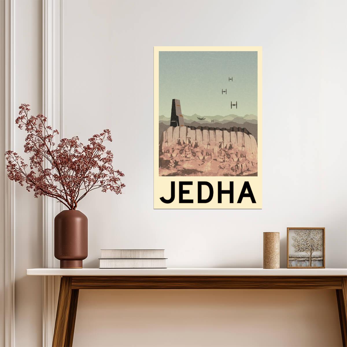 Star Wars Holy City of Jedha | Minimalist Fantasy Travel Poster - Movies & TV Poster