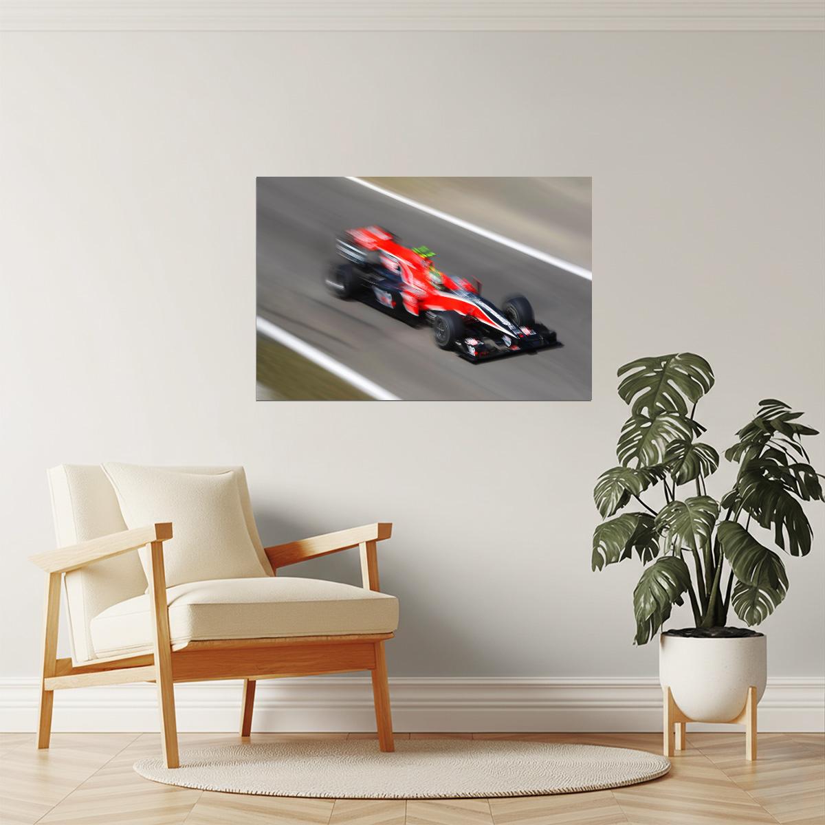Formula One in Motion Poster | Speed Race Car Photography | Motorsports Wall Art