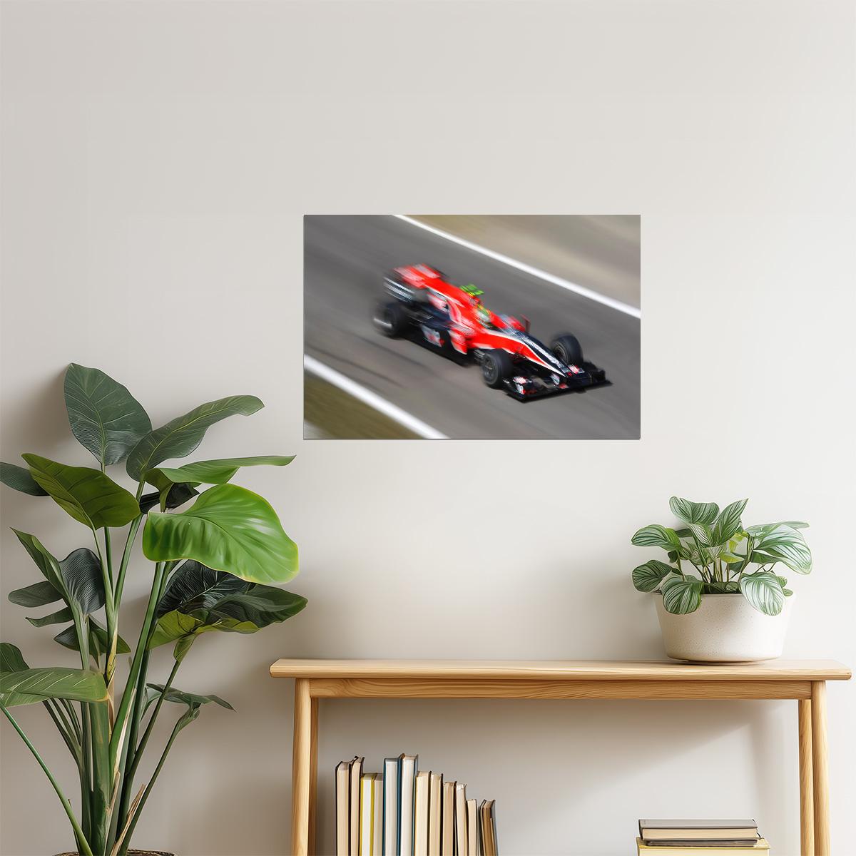 Formula One in Motion Poster | Speed Race Car Photography | Motorsports Wall Art