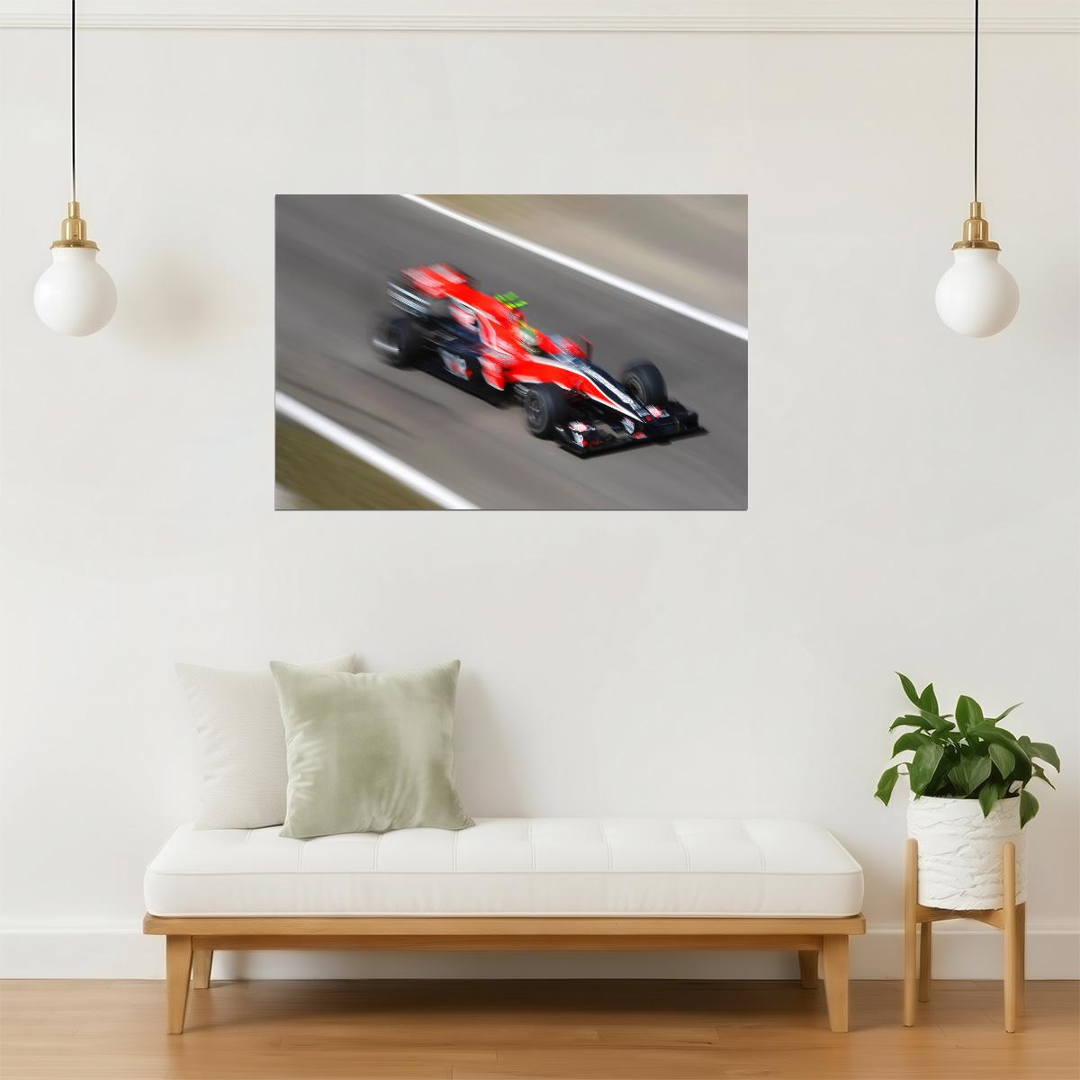 Formula One in Motion Poster | Speed Race Car Photography | Motorsports Wall Art