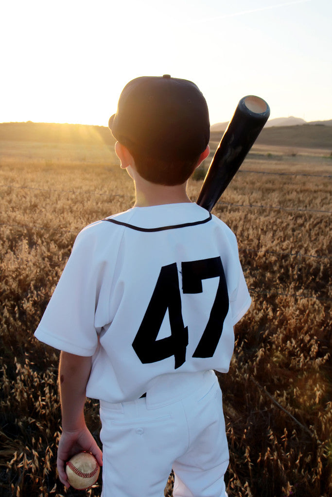Young Baseball Player at Sunset | Number 47 Jersey Photo | Youth Sports Poster - Sports Poster