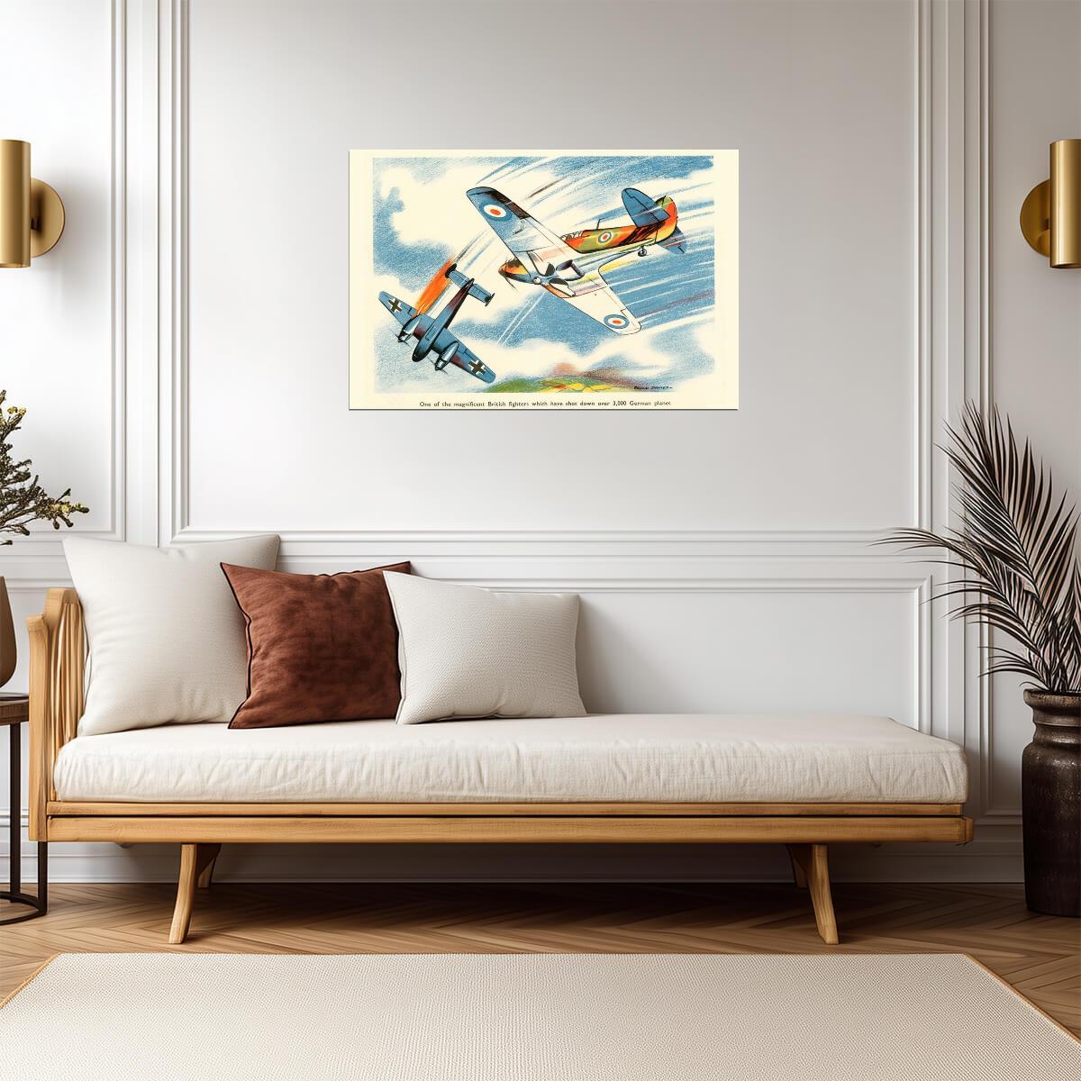 Magnificent British Fighters | WWII Aviation Art | Vintage Propaganda Poster - Vintage & Retro Poster