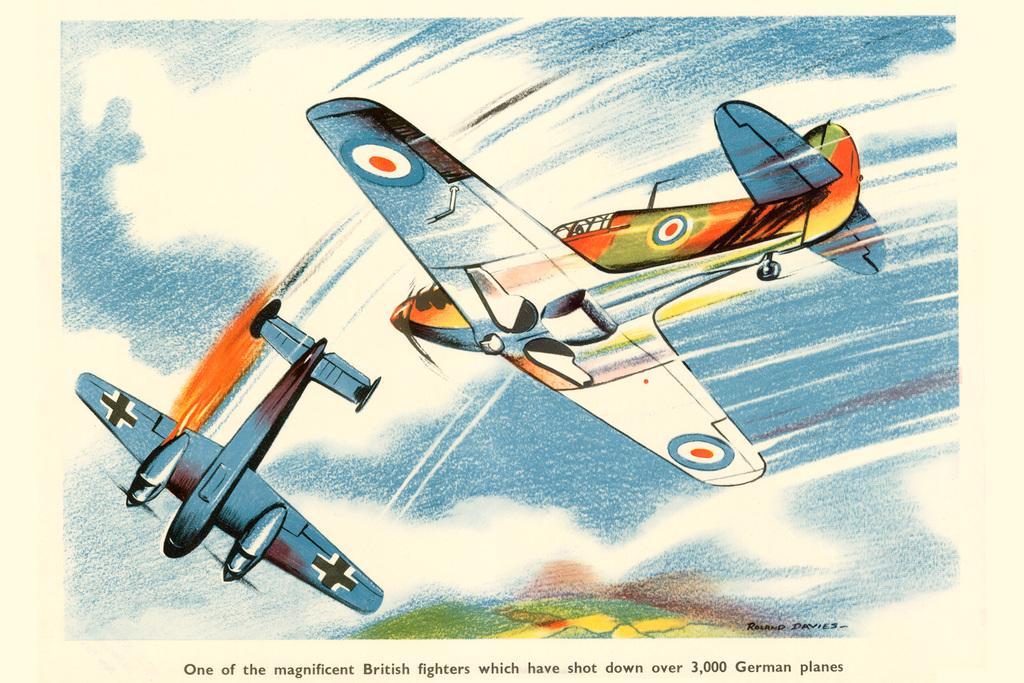 Magnificent British Fighters | WWII Aviation Art | Vintage Propaganda Poster - Vintage & Retro Poster