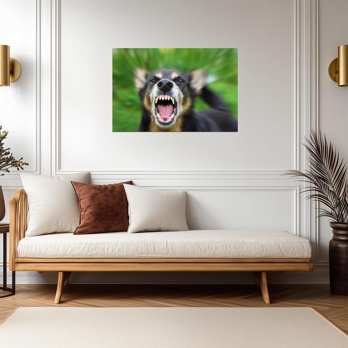 Barking Dog Close Up | Blurred Motion Photography | Action Pet Poster - Photography Poster