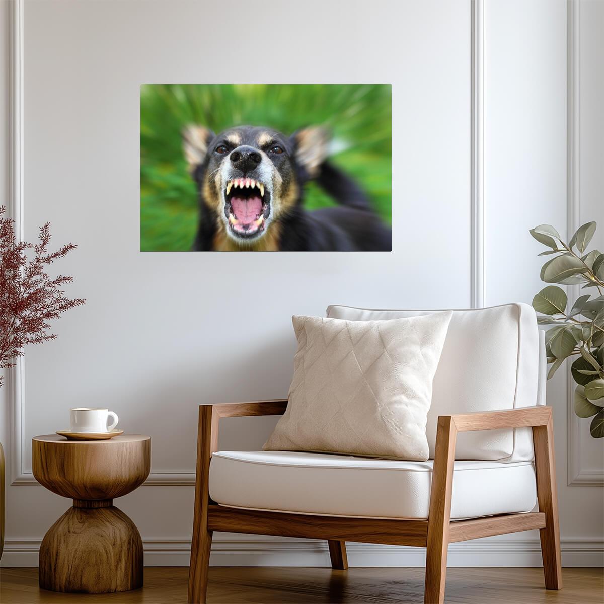 Barking Dog Close Up | Blurred Motion Photography | Action Pet Poster - Photography Poster