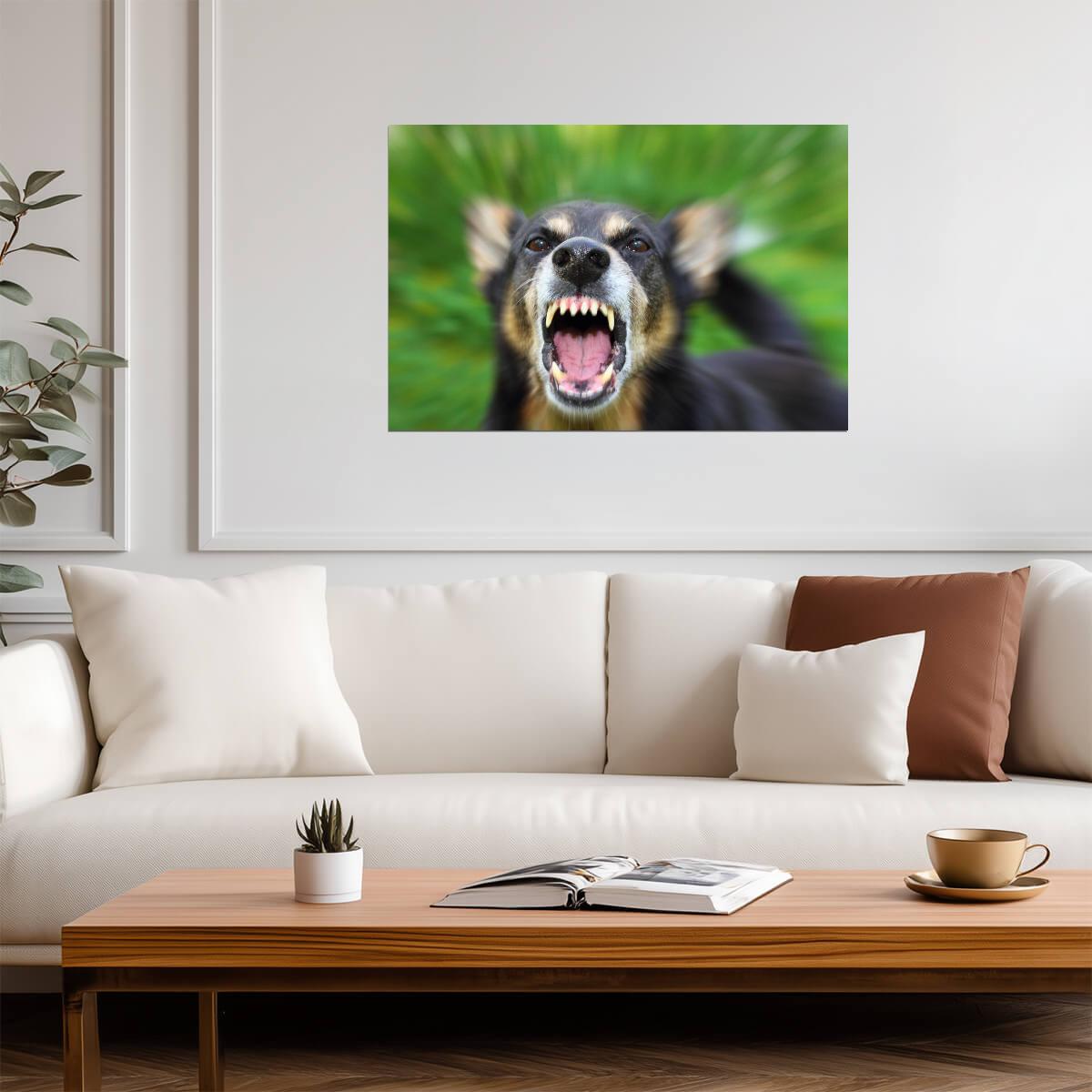 Barking Dog Close Up | Blurred Motion Photography | Action Pet Poster - Photography Poster