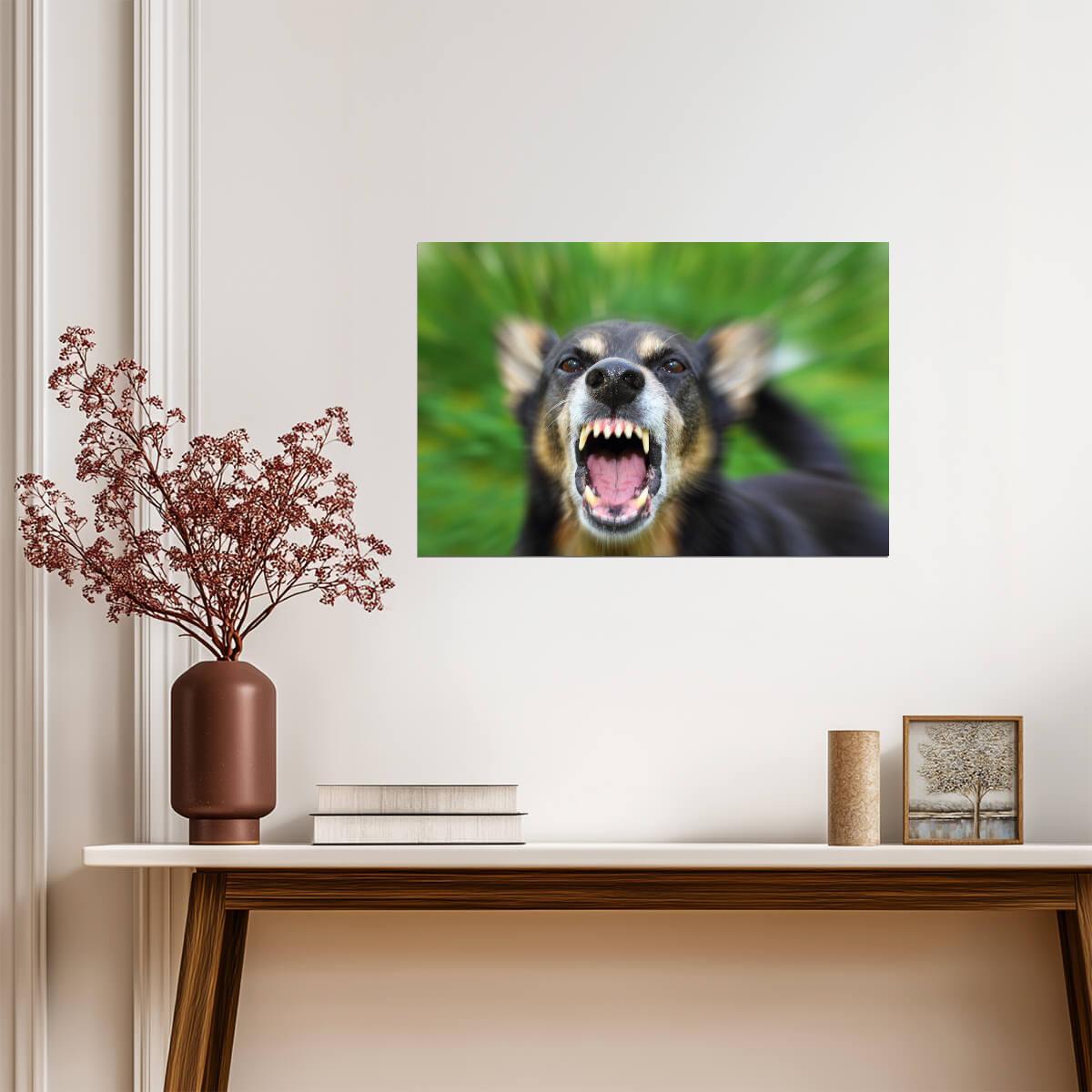 Barking Dog Close Up | Blurred Motion Photography | Action Pet Poster - Photography Poster