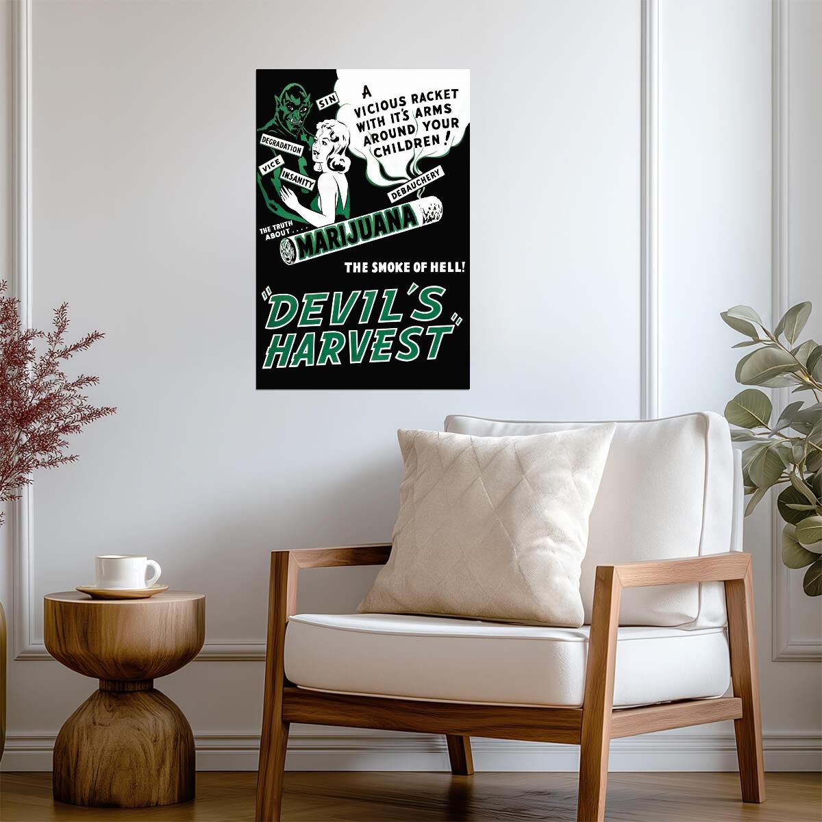 Devil's Harvest | Reefer Madness Style Exploitation Film Poster - Vintage & Retro Poster