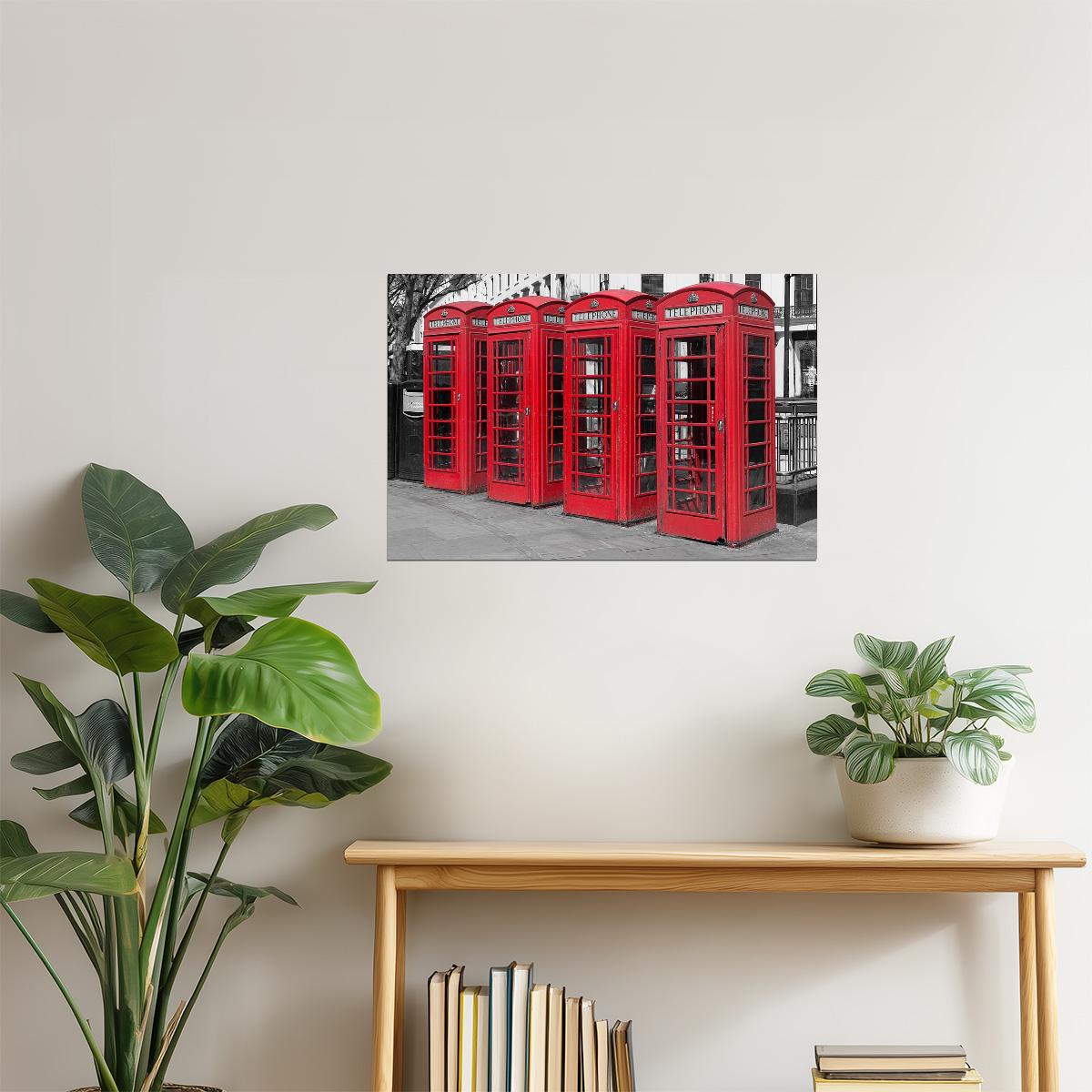 Red Telephone Boxes Poster | London Photography | UK Landmark Wall Art