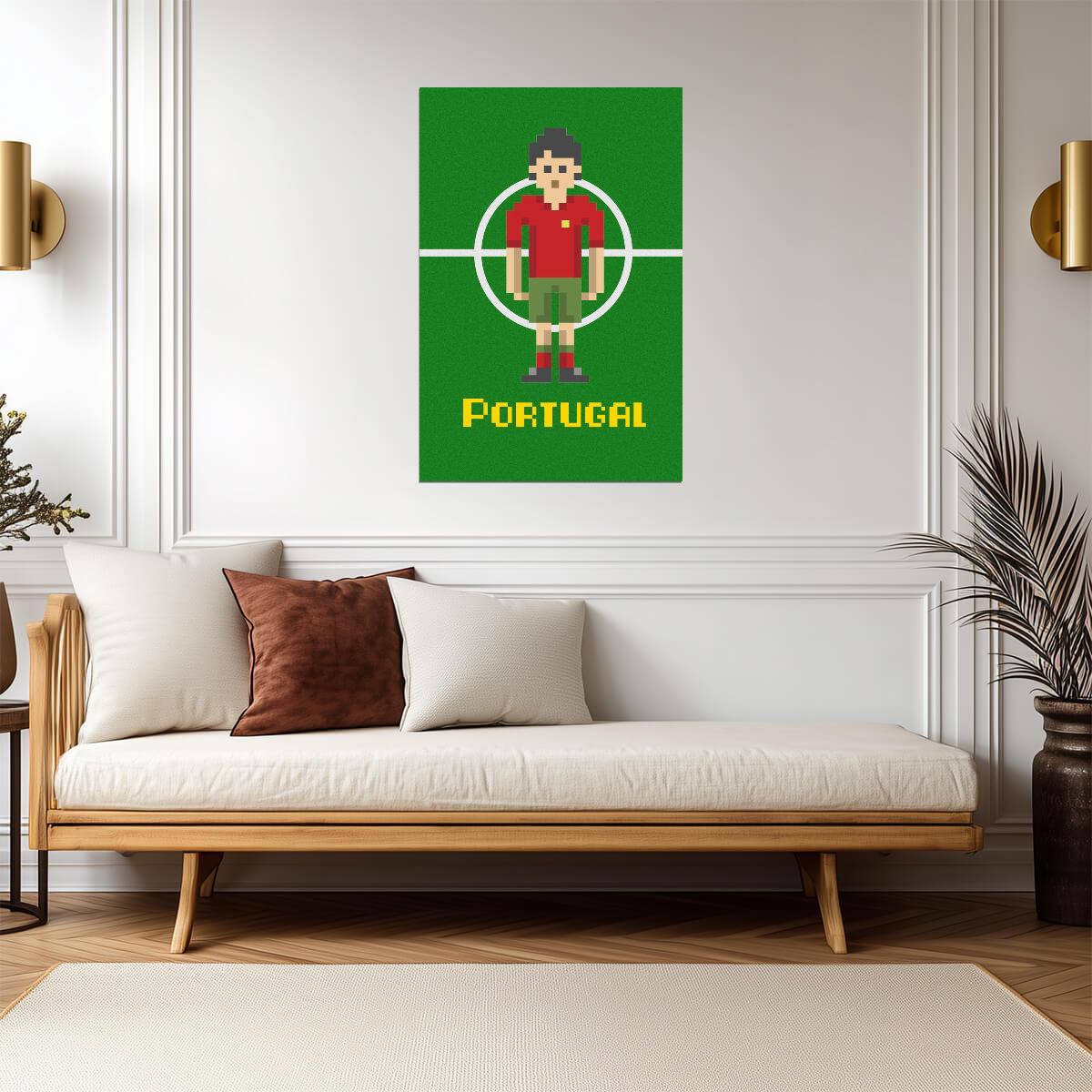 Portugal National Soccer Team | Pixel Art Poster | 8-Bit Football Fan Art