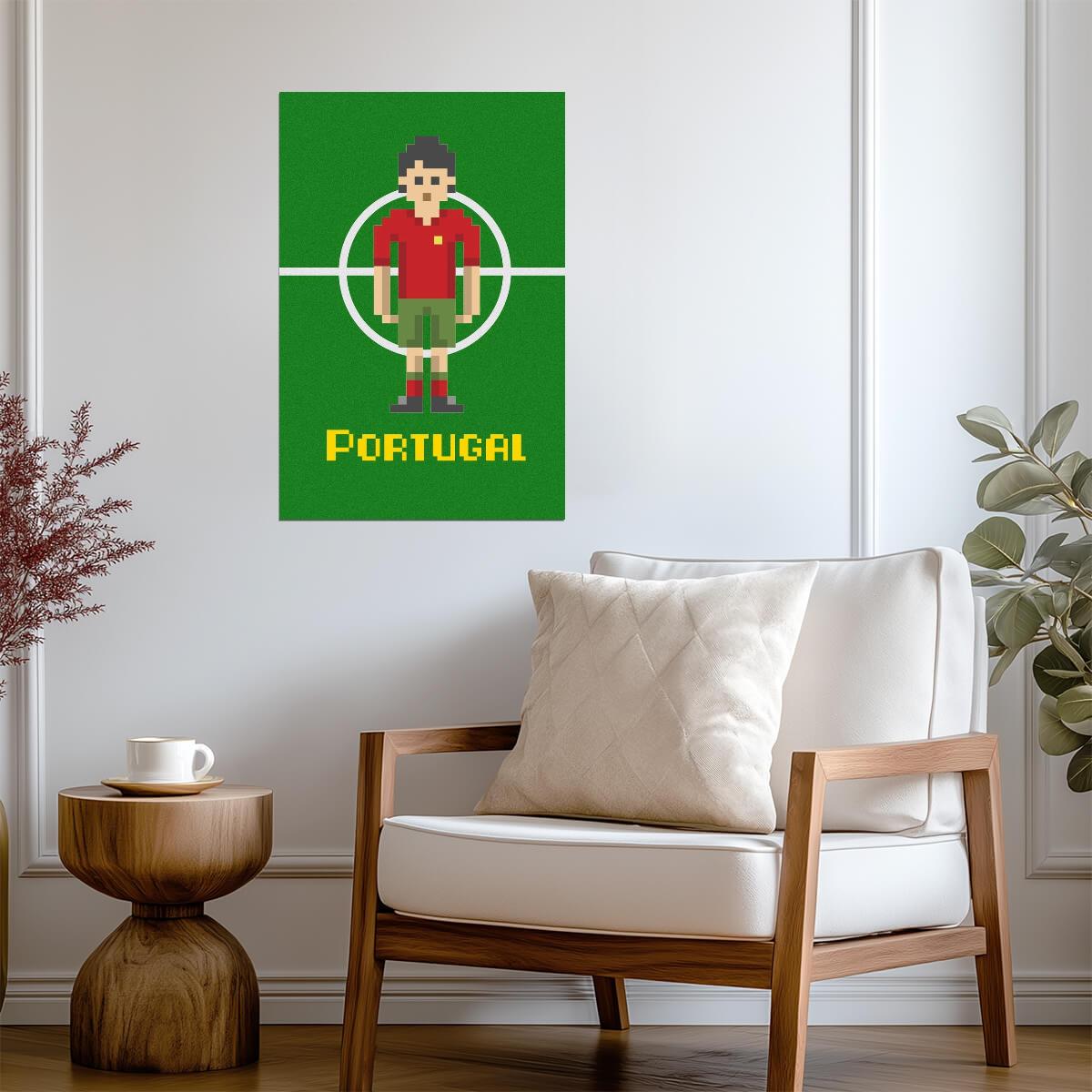Portugal National Soccer Team | Pixel Art Poster | 8-Bit Football Fan Art