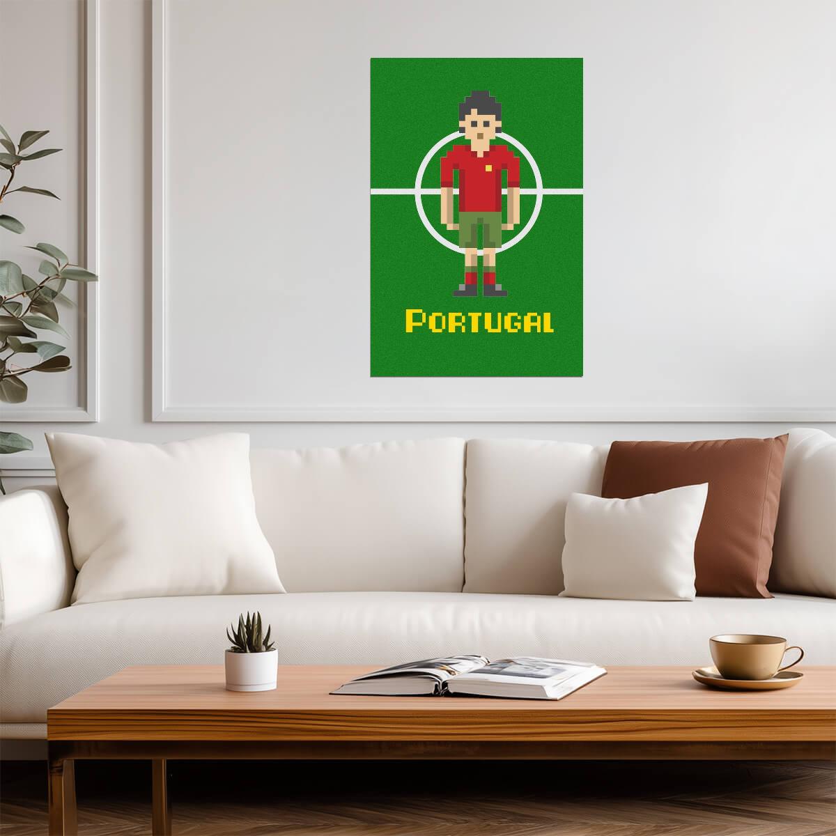 Portugal National Soccer Team | Pixel Art Poster | 8-Bit Football Fan Art
