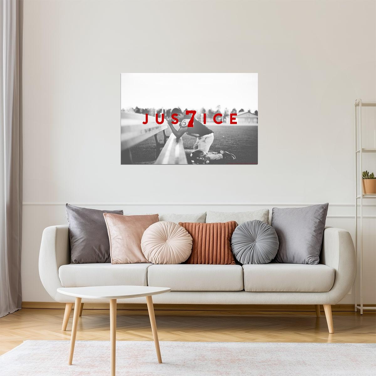 Power 7 Justice Poster | Minimalist Graphic Print | Typography Wall Art