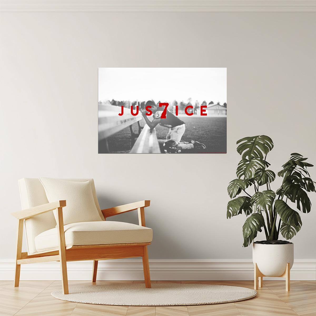 Power 7 Justice Poster | Minimalist Graphic Print | Typography Wall Art