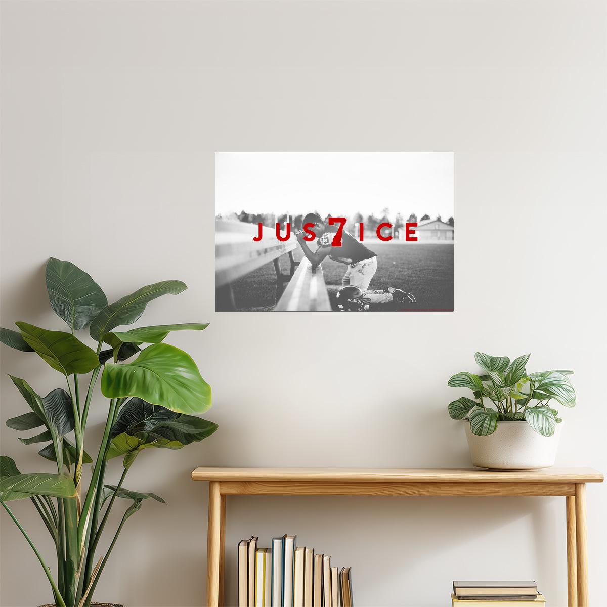 Power 7 Justice Poster | Minimalist Graphic Print | Typography Wall Art