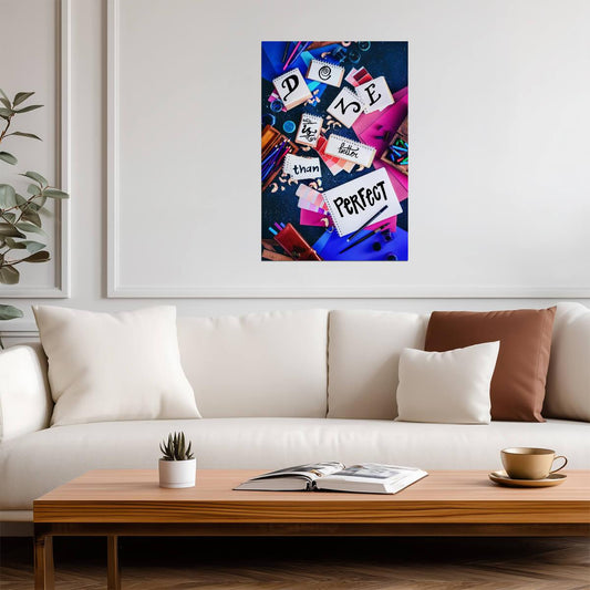 Done Is Better Than Perfect | Inspirational Quote Poster | Creative Collage Style Art - Type & Quotes Poster