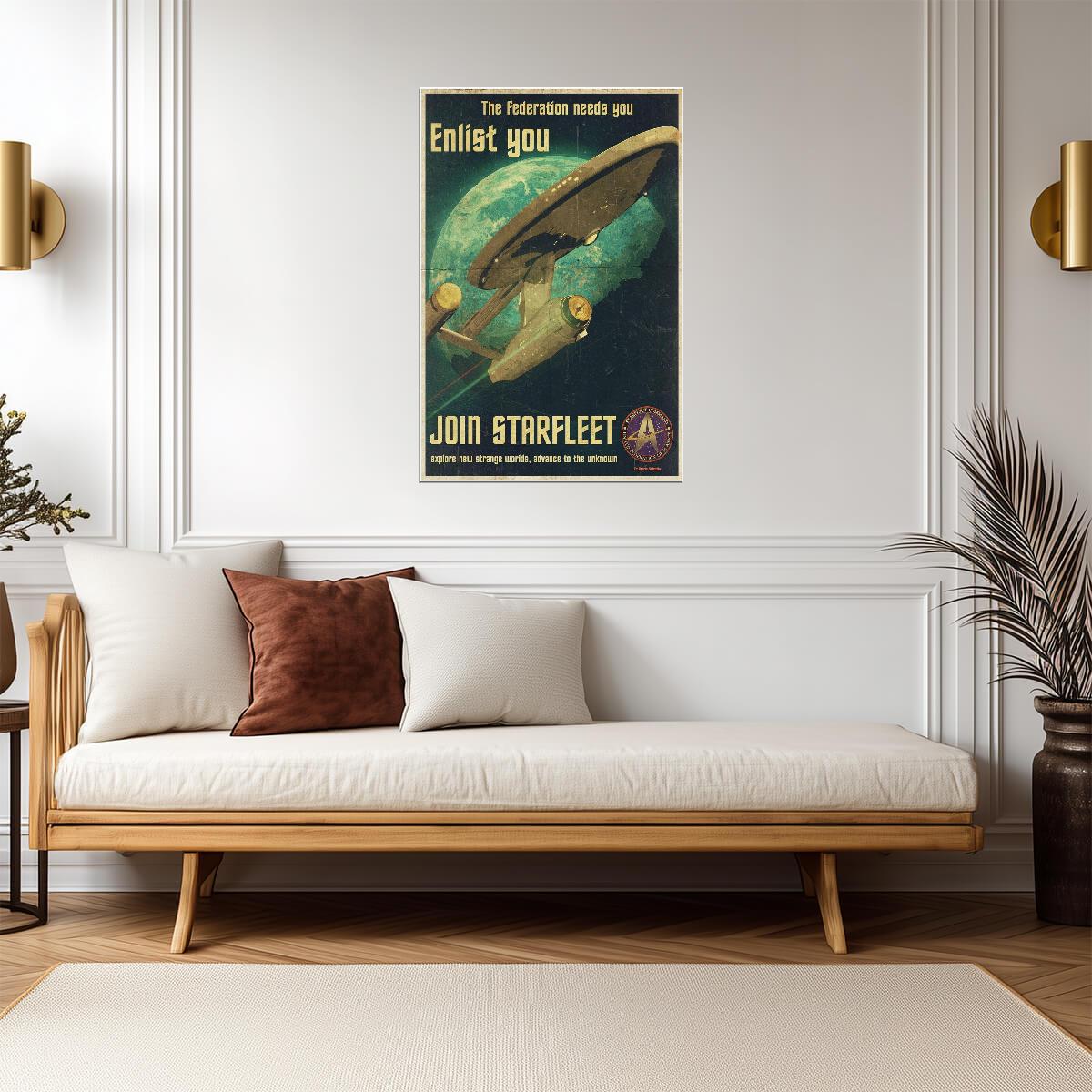 Star Trek Join Starfleet | Sci-Fi TV Show Poster | Starfleet Academy Recruitment Art
