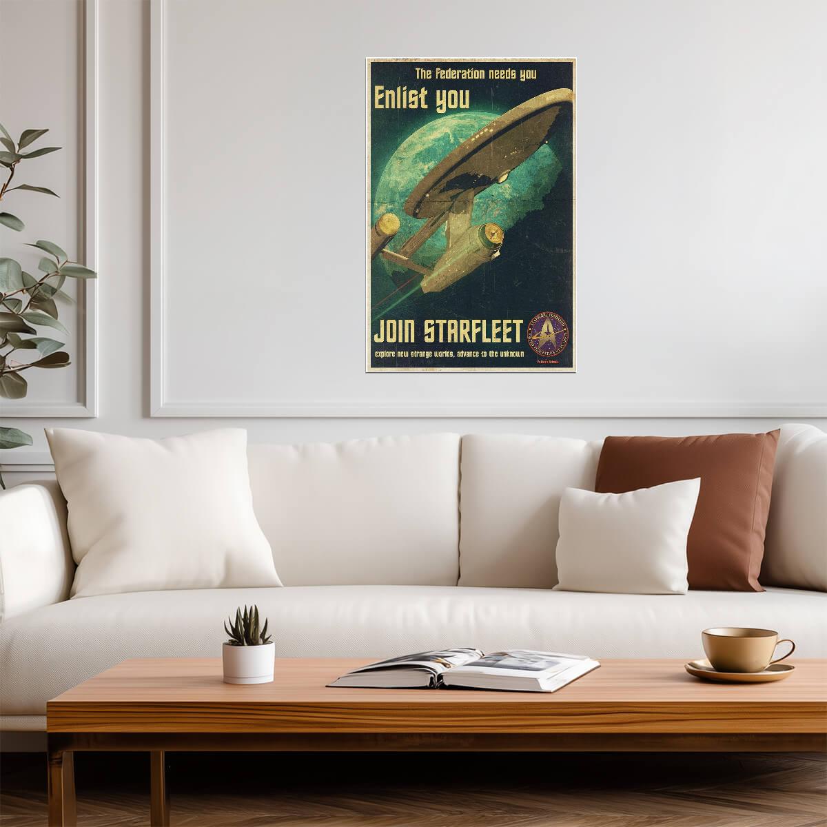 Star Trek Join Starfleet | Sci-Fi TV Show Poster | Starfleet Academy Recruitment Art