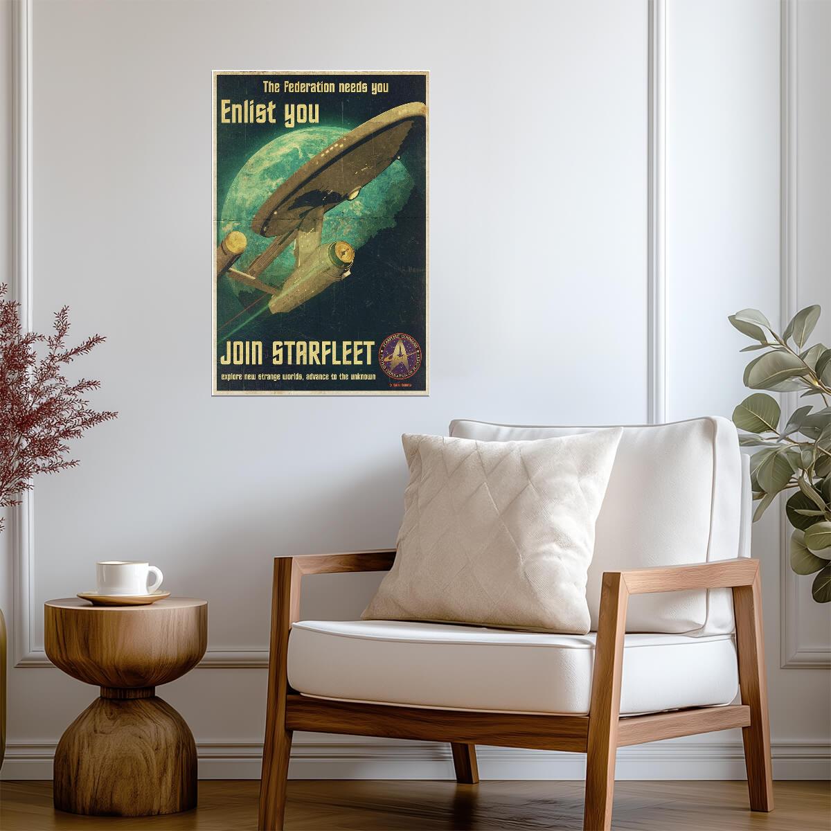 Star Trek Join Starfleet | Sci-Fi TV Show Poster | Starfleet Academy Recruitment Art